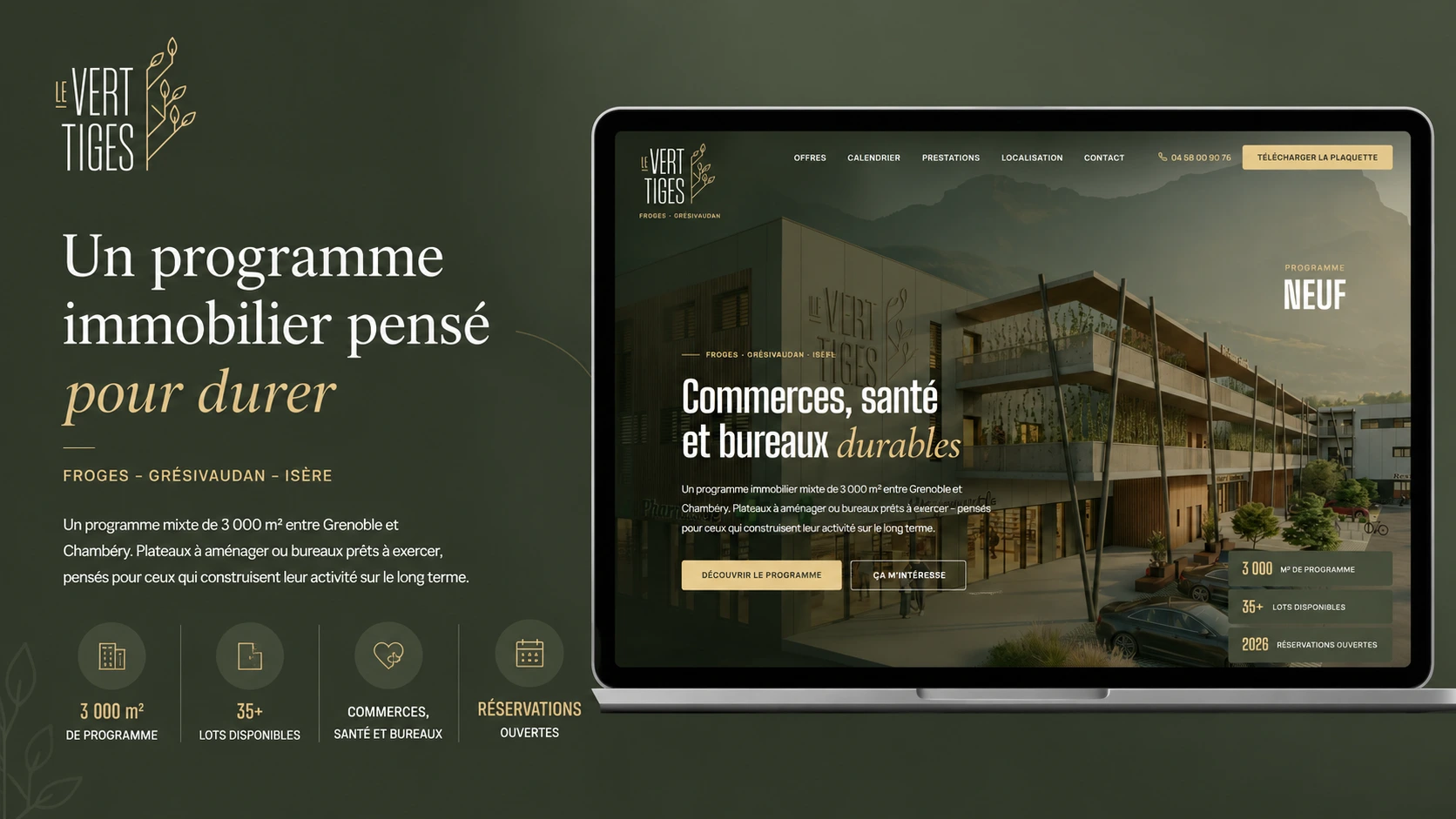 Le Vert Tiges — page d'accueil du site vitrine